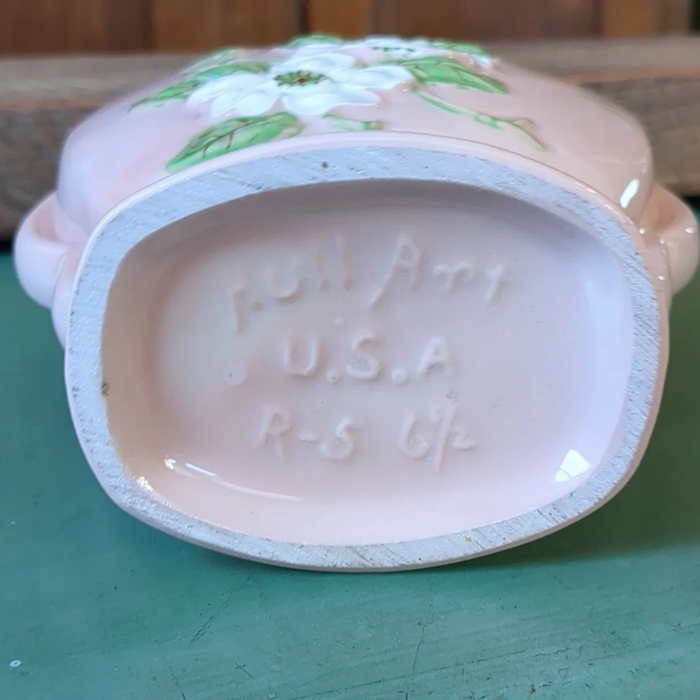 Vintage HULL Art Pottery Rosella Vase Pink Dogwood Flowers
